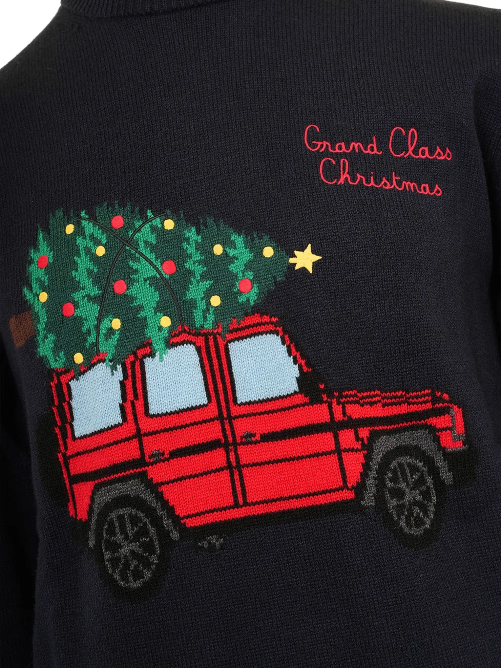 Mc2 Saint Barth Christmas Graphic Sweater In Blue