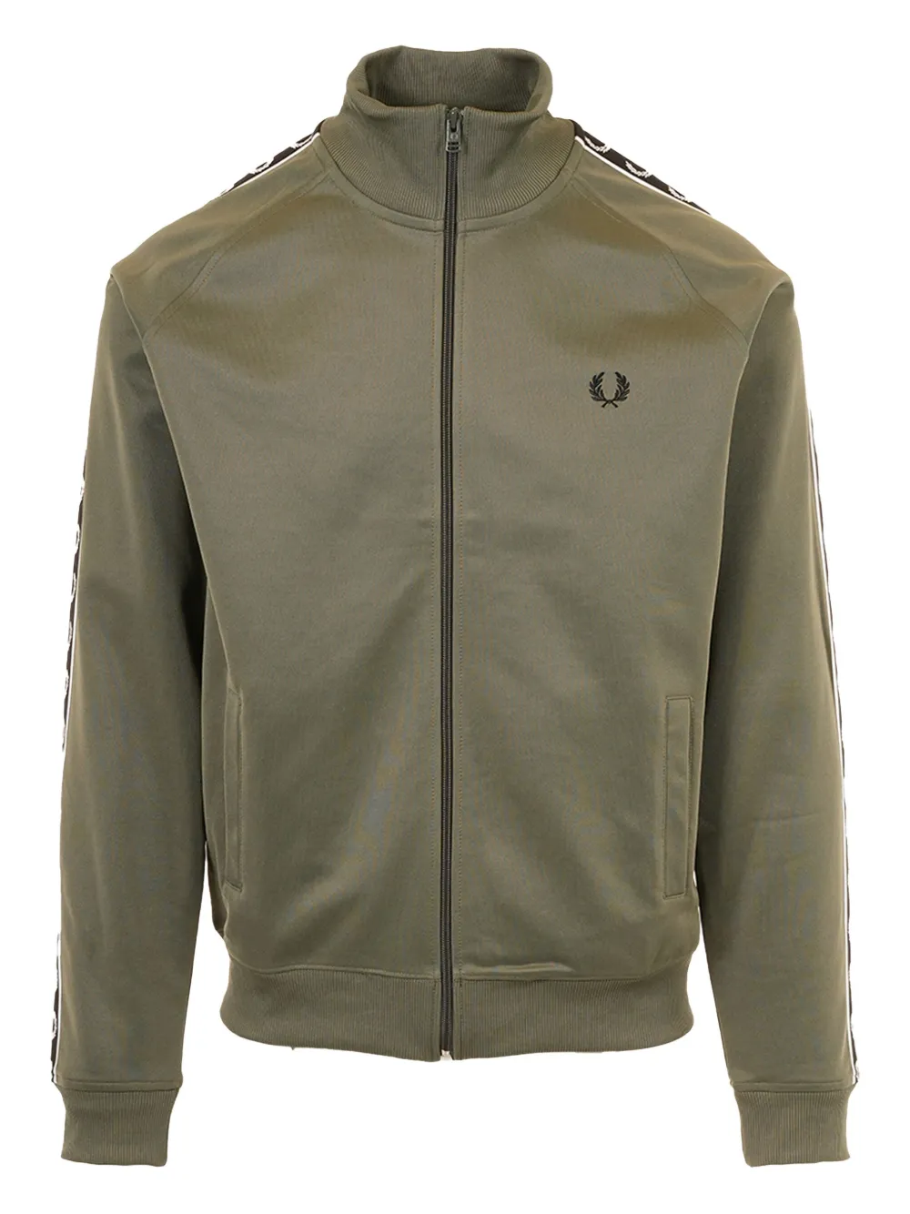 Fred Perry pull zippé à motif de lauriers | vert | Image 1