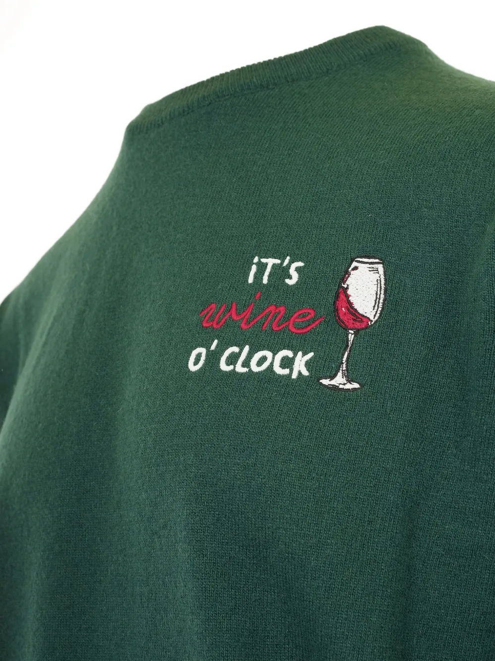 MC2 Saint Barth Sweater met ronde hals en borduurwerk Groen