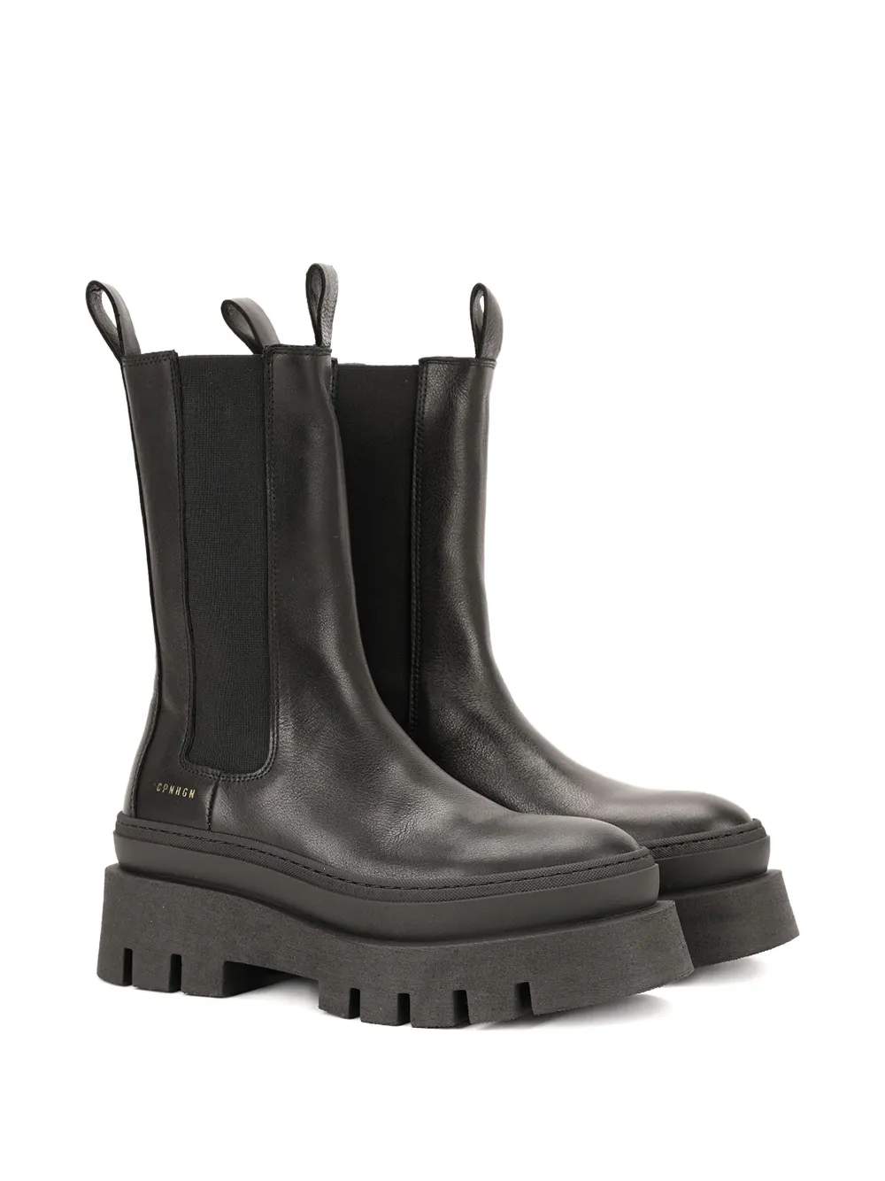 Copenhagen Studios Platform Flat Boots In Black