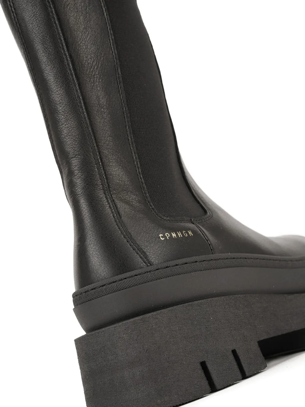 Copenhagen Studios Platform Flat Boots In Black