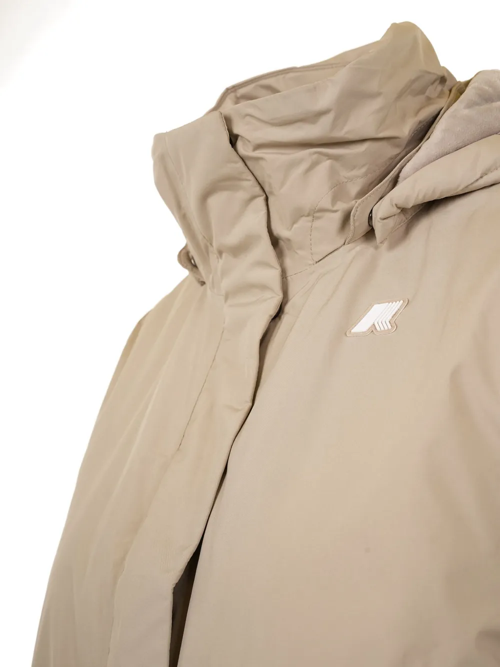 K-way Zip-up Long-sleeve Parka Coat In Neutral