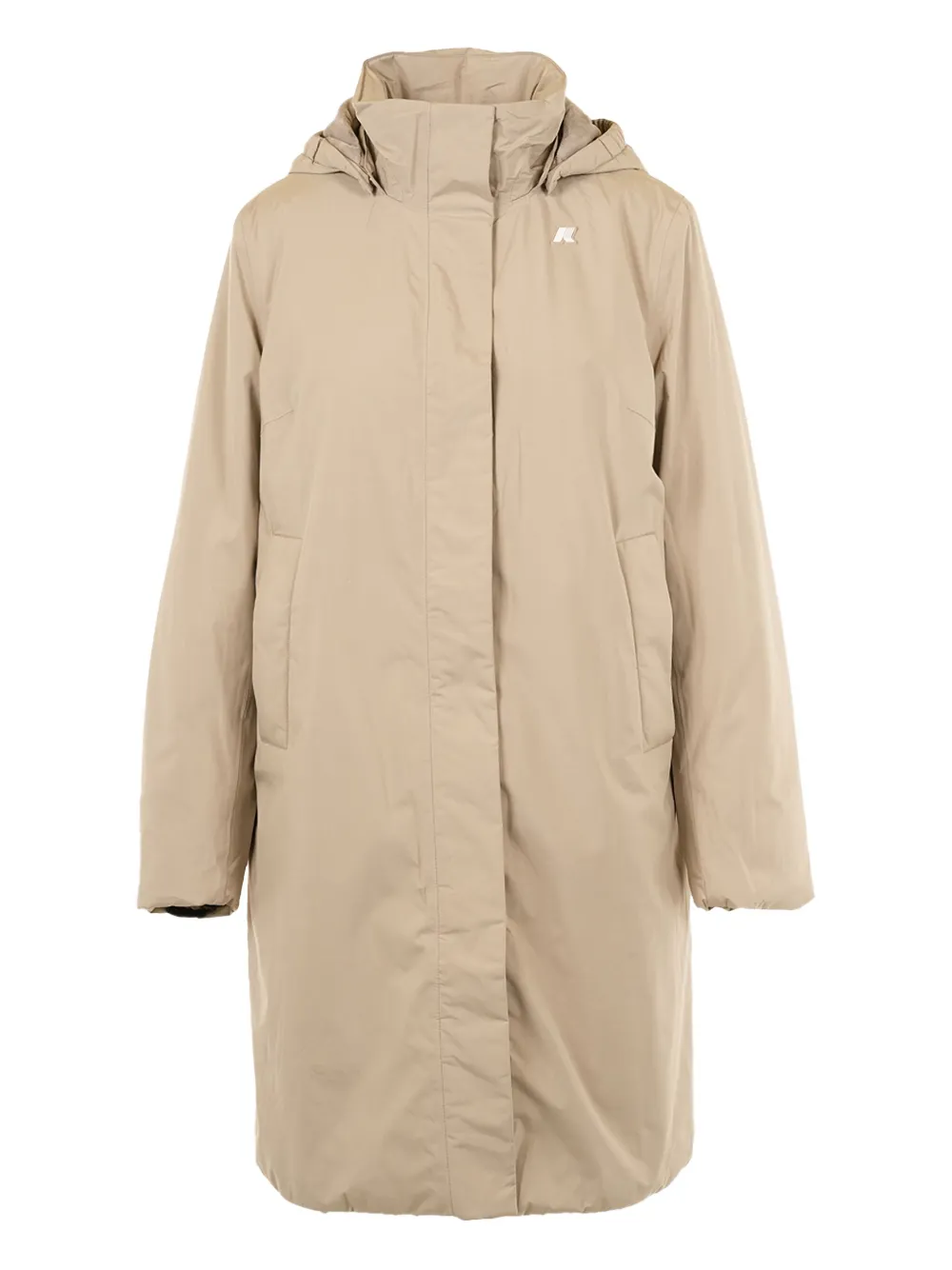 K-way Zip-up Long-sleeve Parka Coat In Neutral