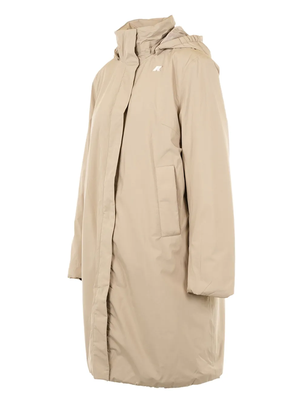 K-way Zip-up Long-sleeve Parka Coat In Neutral