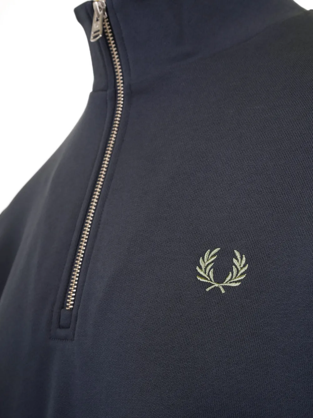Fred Perry Half-zip Logo Sweatshirt In Blue