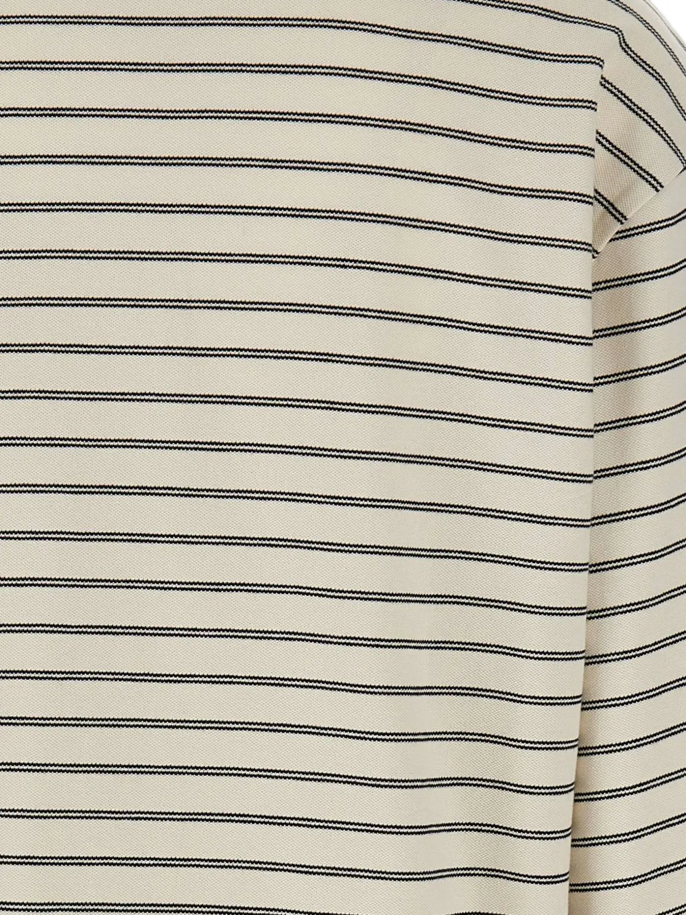 Rotate Birger Christensen Striped Long-sleeve Polo In Neutral