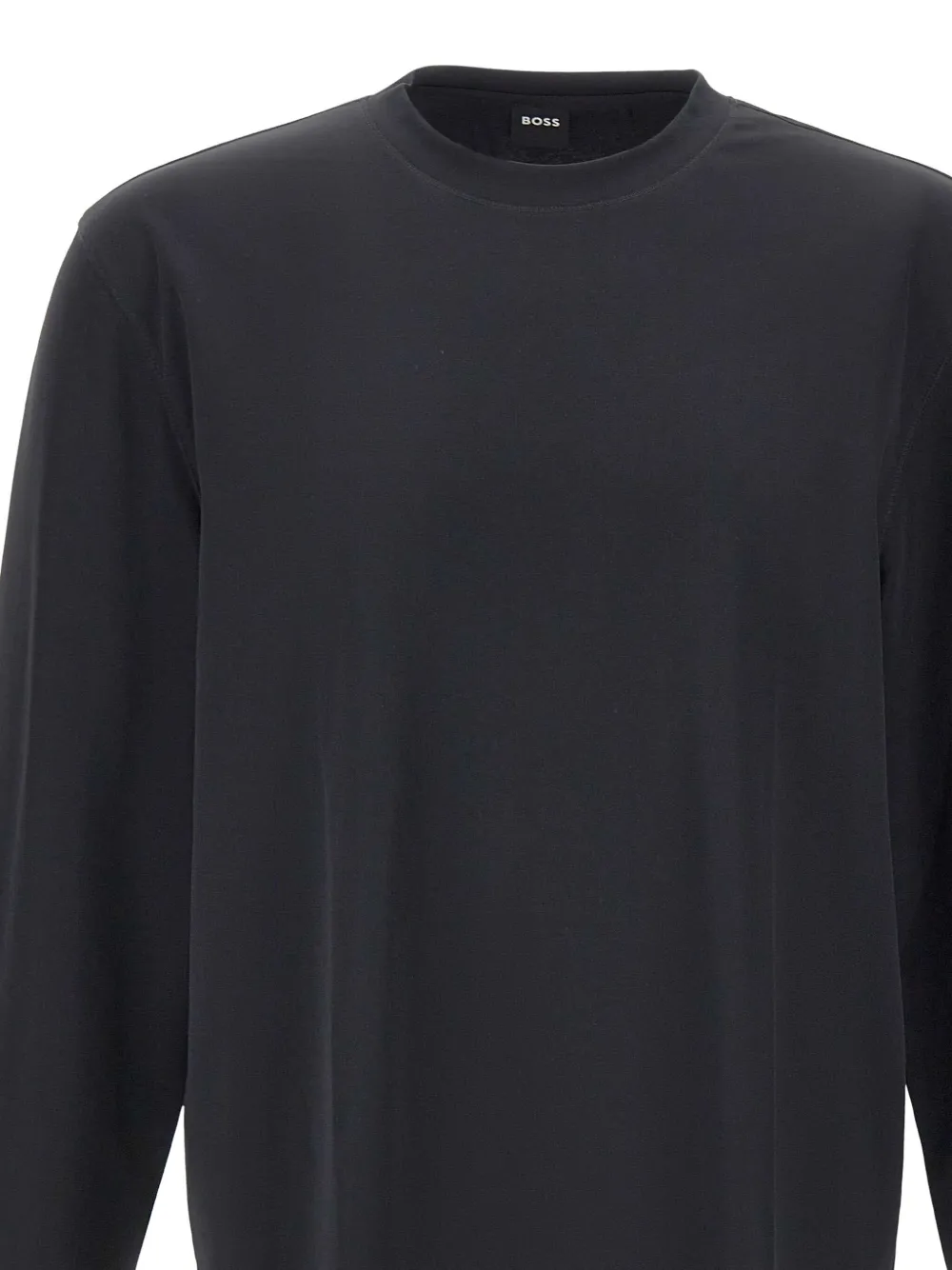 Hugo Boss Crew-neck Long-sleeve Sweatshirt In Black