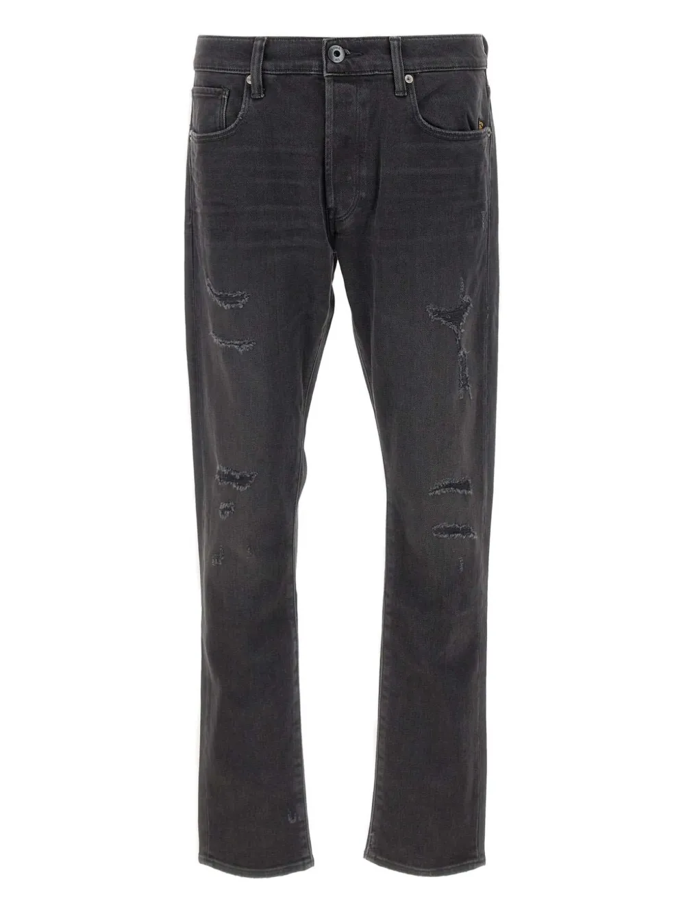 G-star Raw 3301 Distressed Five-pocket Jeans In Black