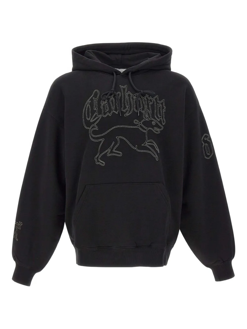 Carhartt WIP Hackwork graphic-embroidery hoodie | Black | Image 1