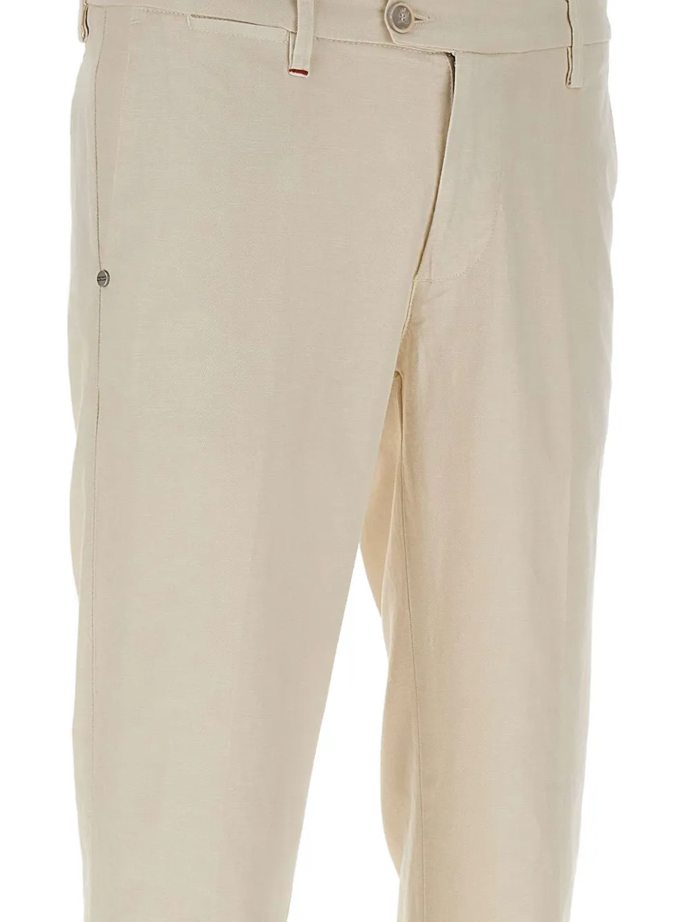 Re-hash Button Metallic Patch Trousers In Neutral