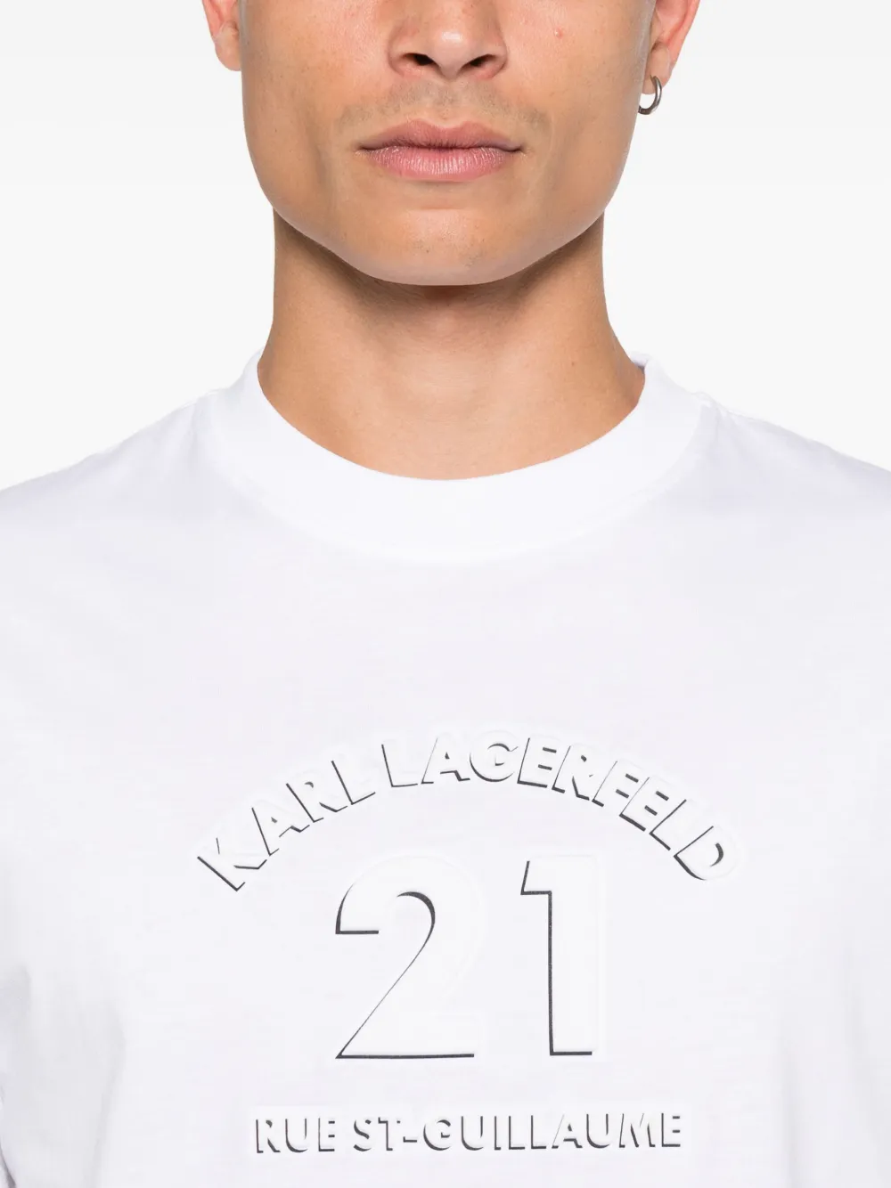 Karl Lagerfeld Jeans T-shirt met ronde hals Zwart