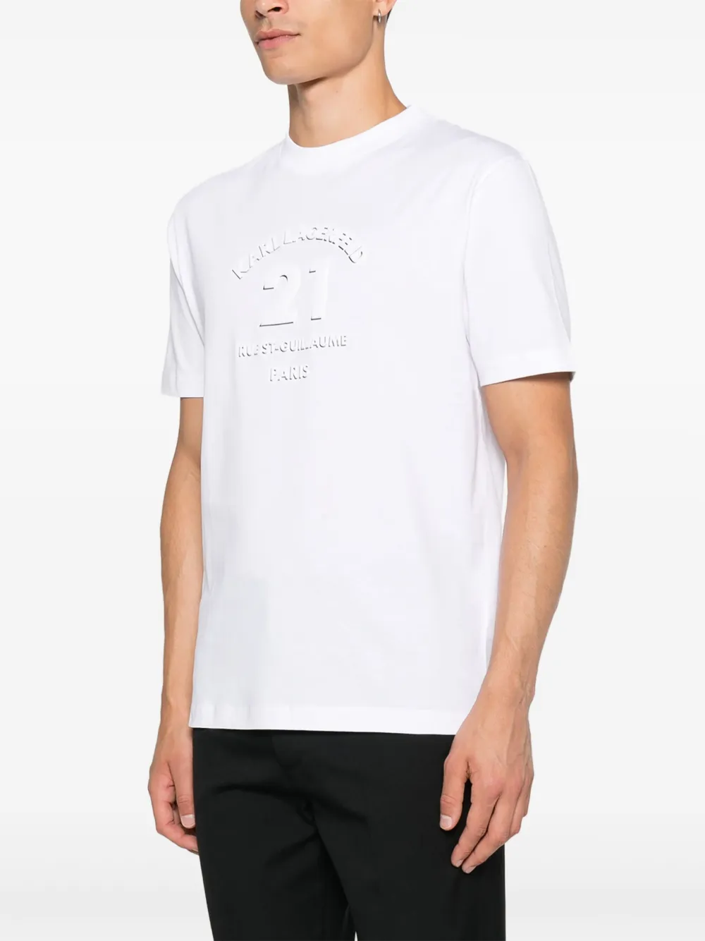Karl Lagerfeld Jeans T-shirt met ronde hals Zwart