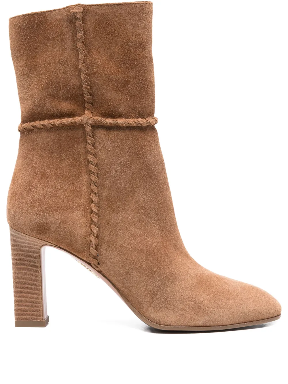 Aquazzura 85mm Braided Heeled Boot In Brown