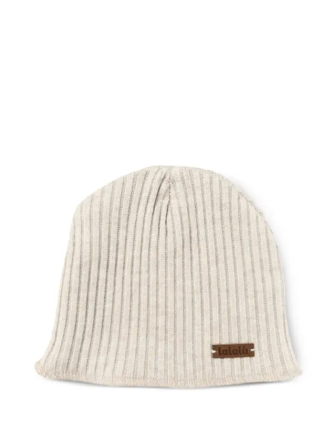 LALALU ribbed logo-label knitted hat