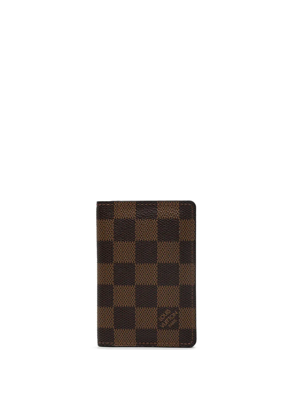 Pre-owned Louis Vuitton 2006 Damier Ebene Pocket Organizer Card Holder In Brown