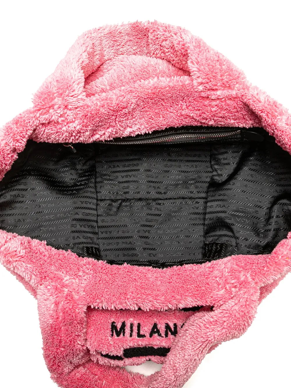Pre-owned Prada 2013-2025 Terry Cloth Tote Bag In Pink