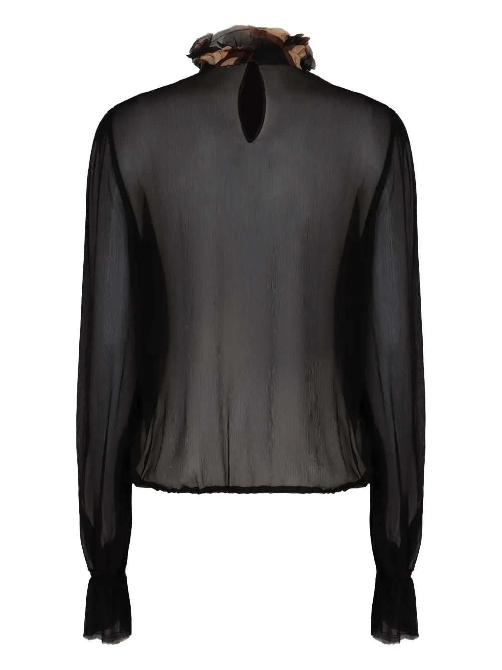 PUCCI ruffled balloon-sleeve blouse - Zwart