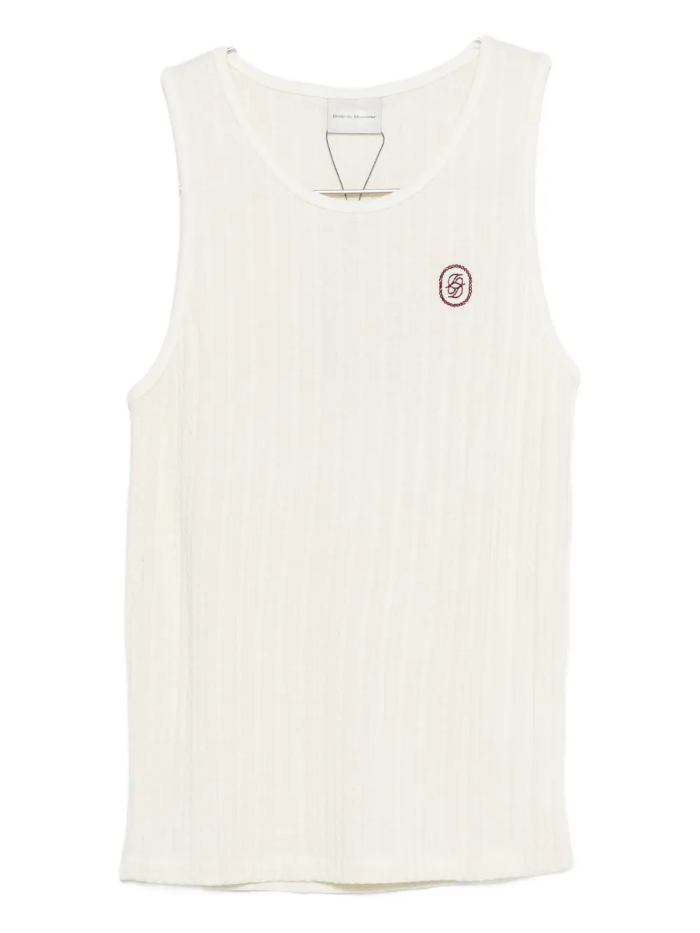 Drôle De Monsieur Le Débardeur D Miroir ribbed logo-patch tank top - Toni neutri