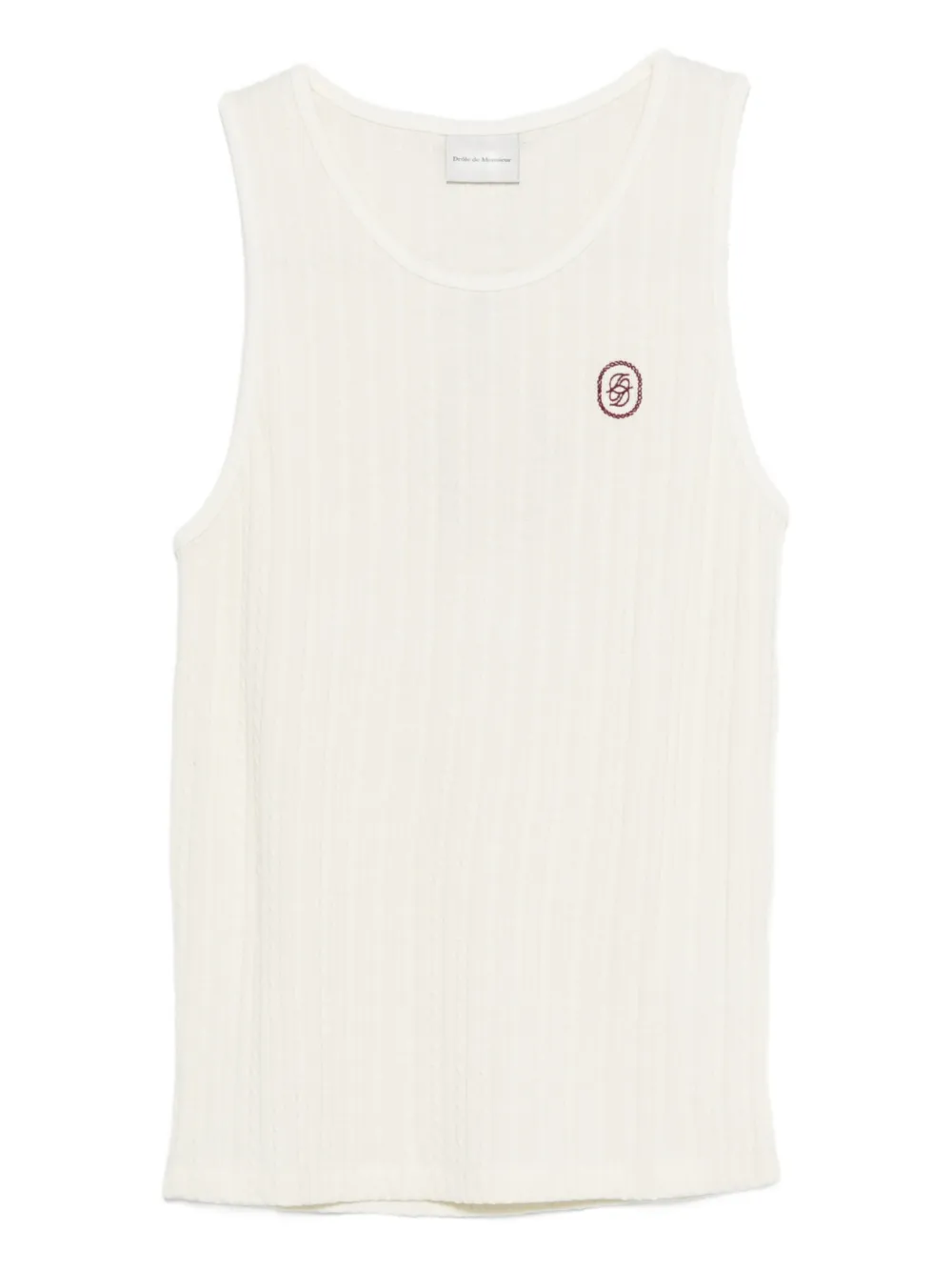 Drôle De Monsieur Le Débardeur D Miroir ribbed logo-patch tank top - Toni neutri