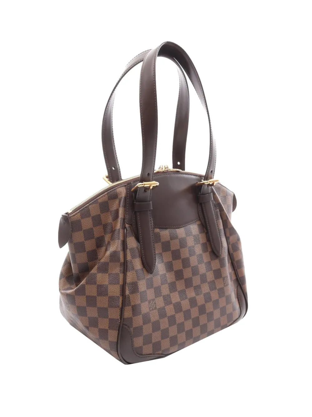 Pre-owned Louis Vuitton 2010 Damier Ebene Verona Mm Shoulder Bag In Brown