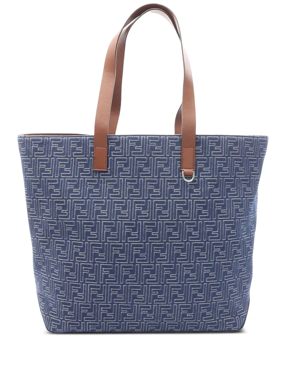 Fendi Pre-Owned 2021-2025 Medium Denim Effect FF Jacquard Shopping Bag tote bag | Blue | Image 1
