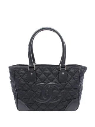 CHANEL Pre Owned 2005 2006 Paris New York Quilted Nylon Tote Bag chanel-pre-owned-2005-2006-paris-new-york-quilted-nylon-tote-bag