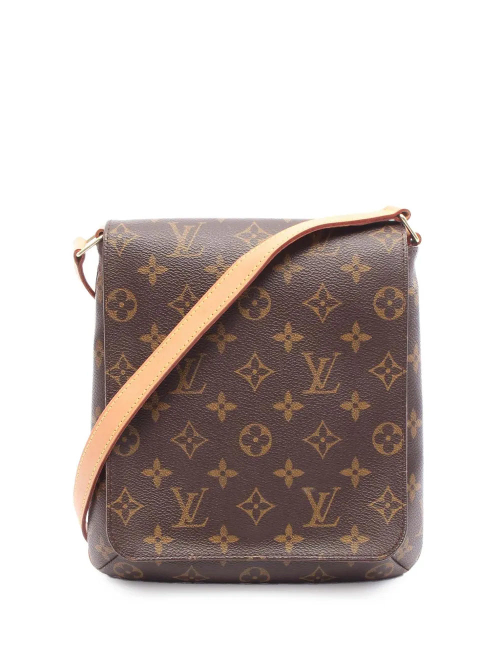 Pre-owned Louis Vuitton 2001 Monogram Musette Salsa Short Strap Shoulder Bag In Brown
