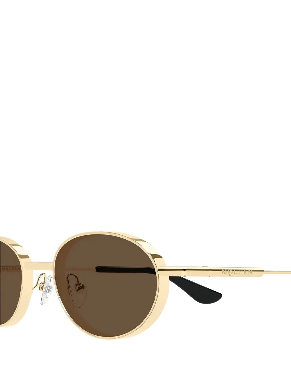 Alexander McQueen Zonnebril met ovalen montuur Goud