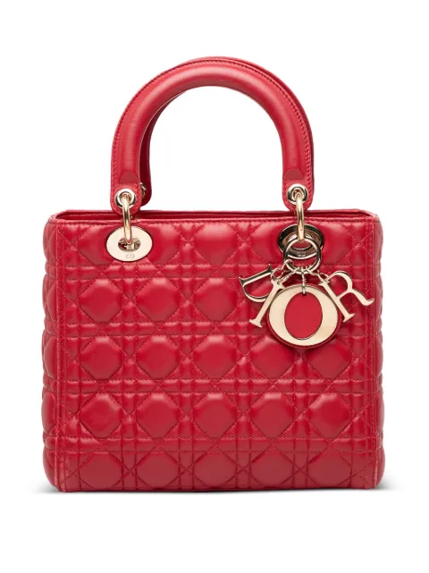 Christian Dior Pre-Owned Cannage Lady Dior liten axelremsväska i lammskinn från 2013