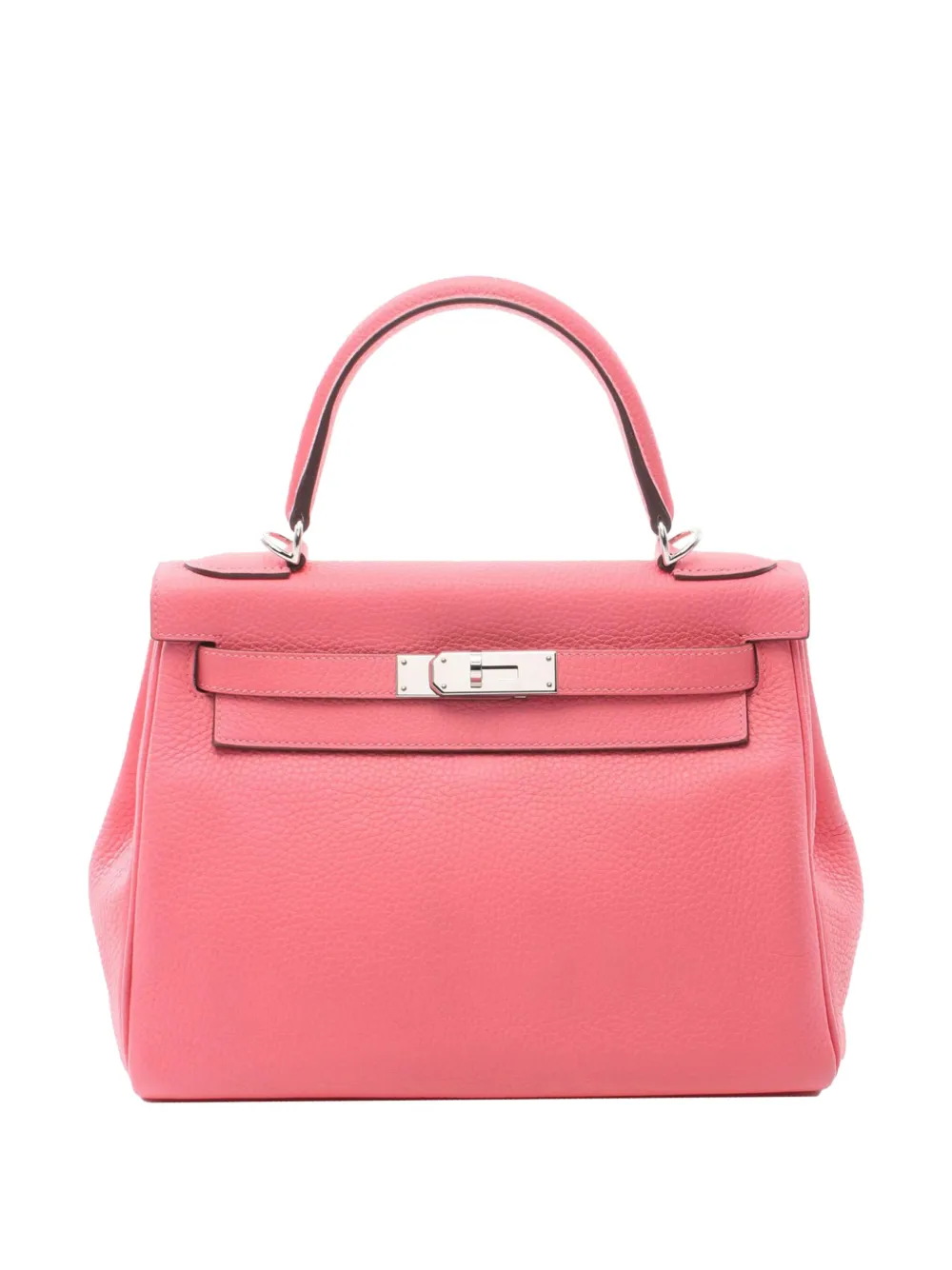 Pre-owned Hermes 2020 Clemence Kelly Ii Retourne 28 Satchel In Pink