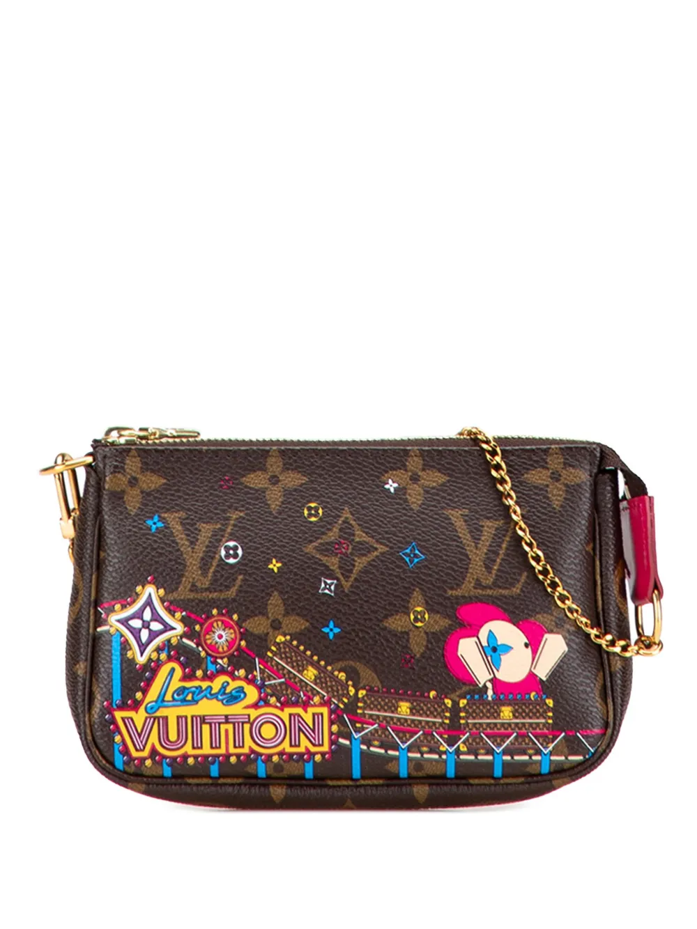 Louis Vuitton Pre-Owned 2020 Monogram Vivienne Christmas Roller Coaster Mini Pochette Accessoires handbag - Marrone
