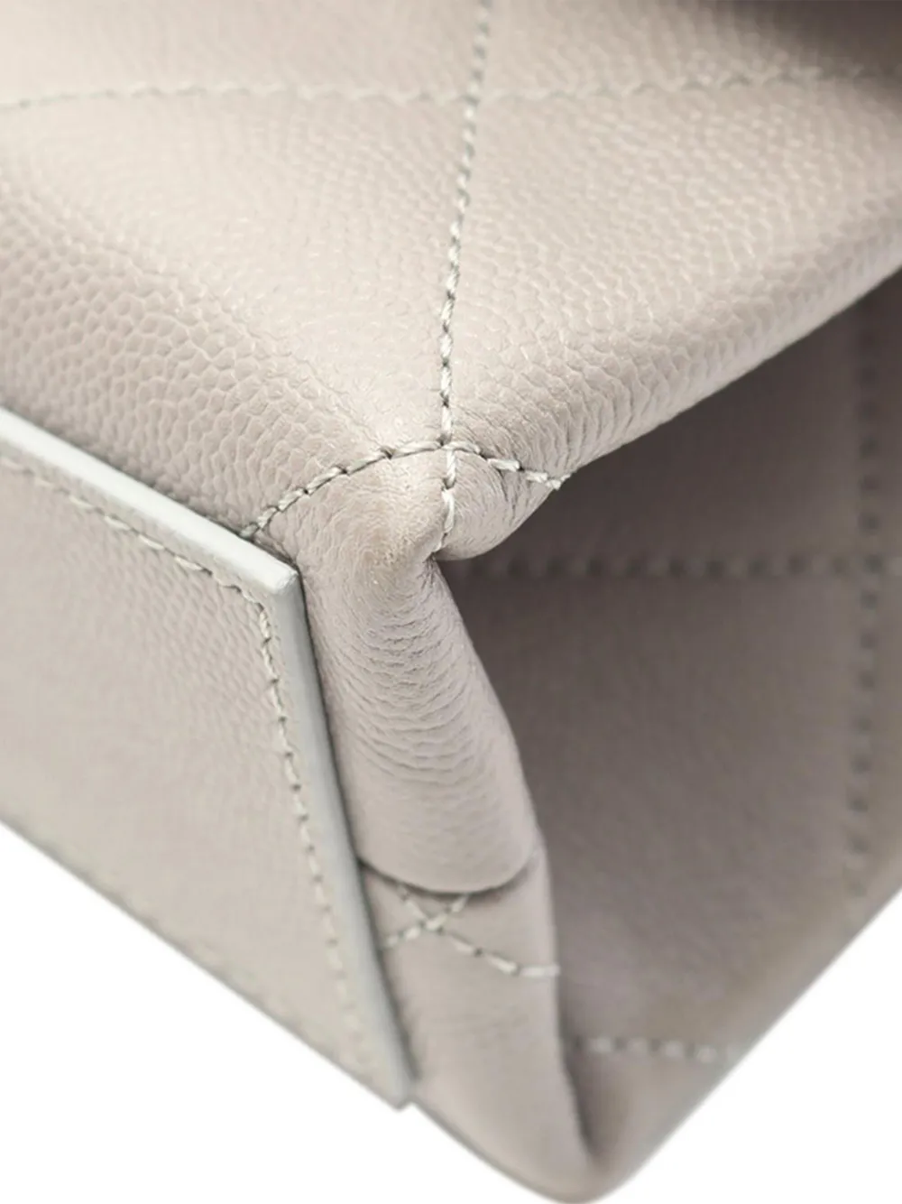 Pre-owned Chanel 2021-2025 Quilted Caviar Bracelet On Chain Flap Crossbody Bag In Gray