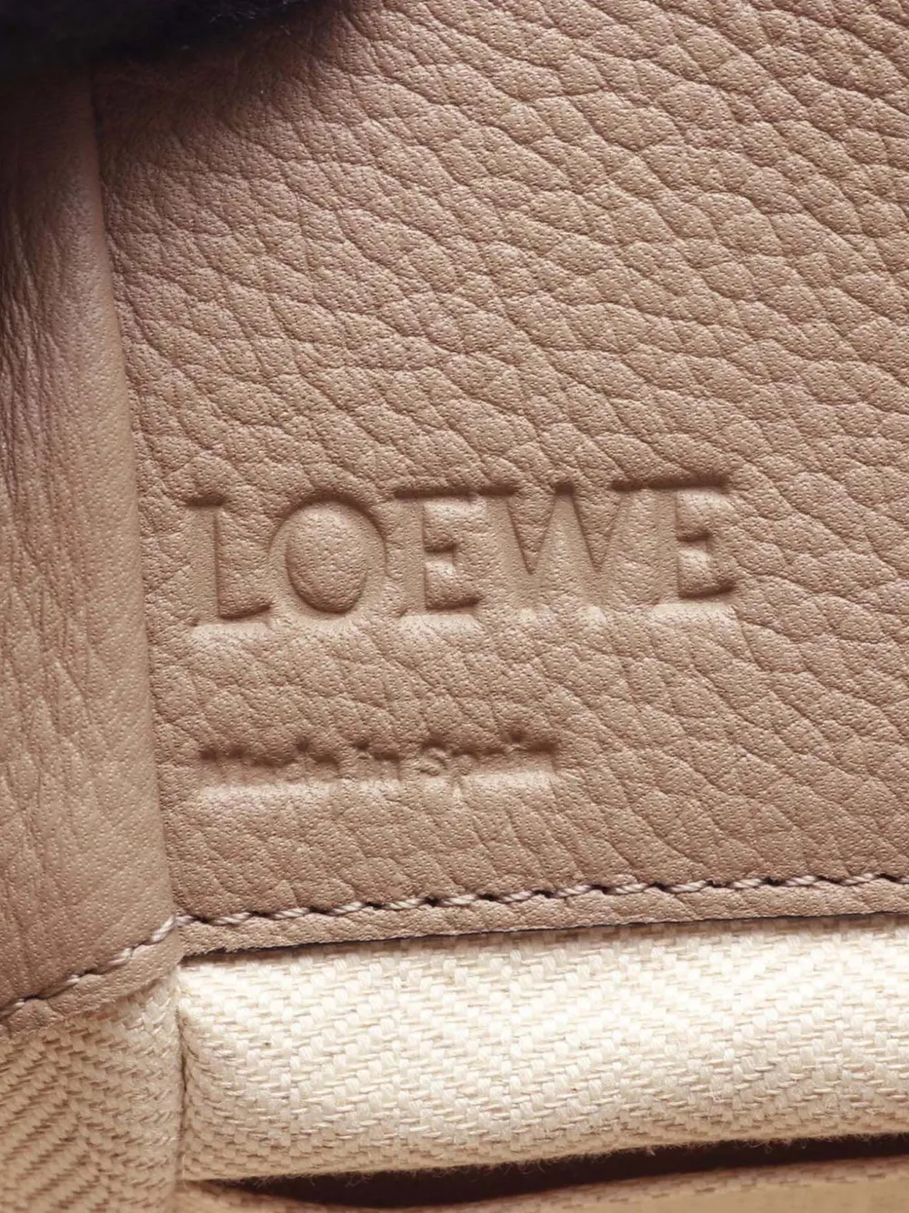 Pre-owned Loewe 2010-2025 Mini Grained Calfskin Drawstring Hammock Bag Satchel In Brown