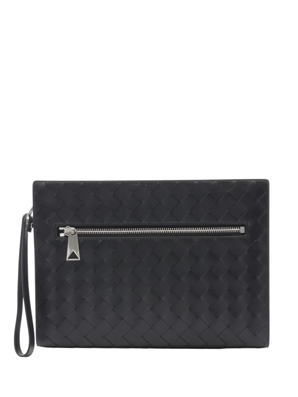 Bottega Veneta Pre-Owned 2012-2025 Small Calfskin Intrecciato Document Case With Wristlet clutch bag | Black | Image 1