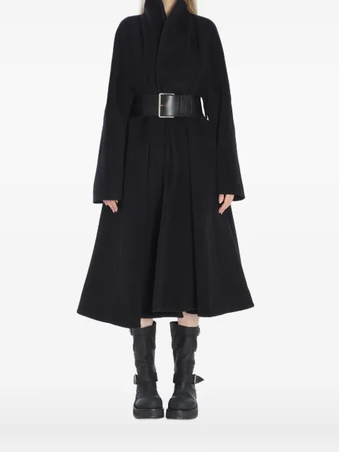Balenciaga leather-belt wrap coat
