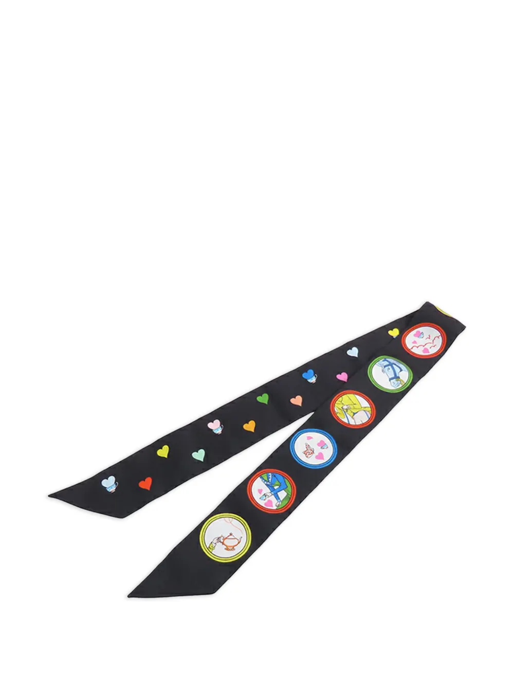 Hermès Pre-Owned 2010-2025 ティータイム ツイリー シルクスカーフ - ブラック Hermès Pre-Owned 2010-2025 ティータイム ツイリー シルクスカーフ - ブラック