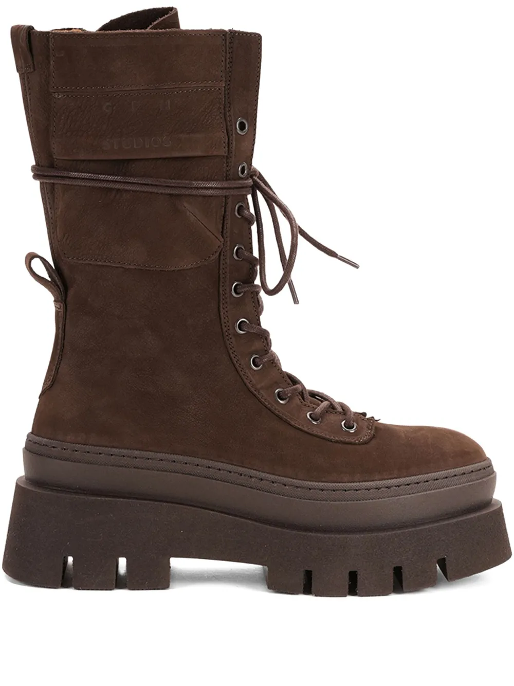 Copenhagen Studios Platform Flat Boots In Brown