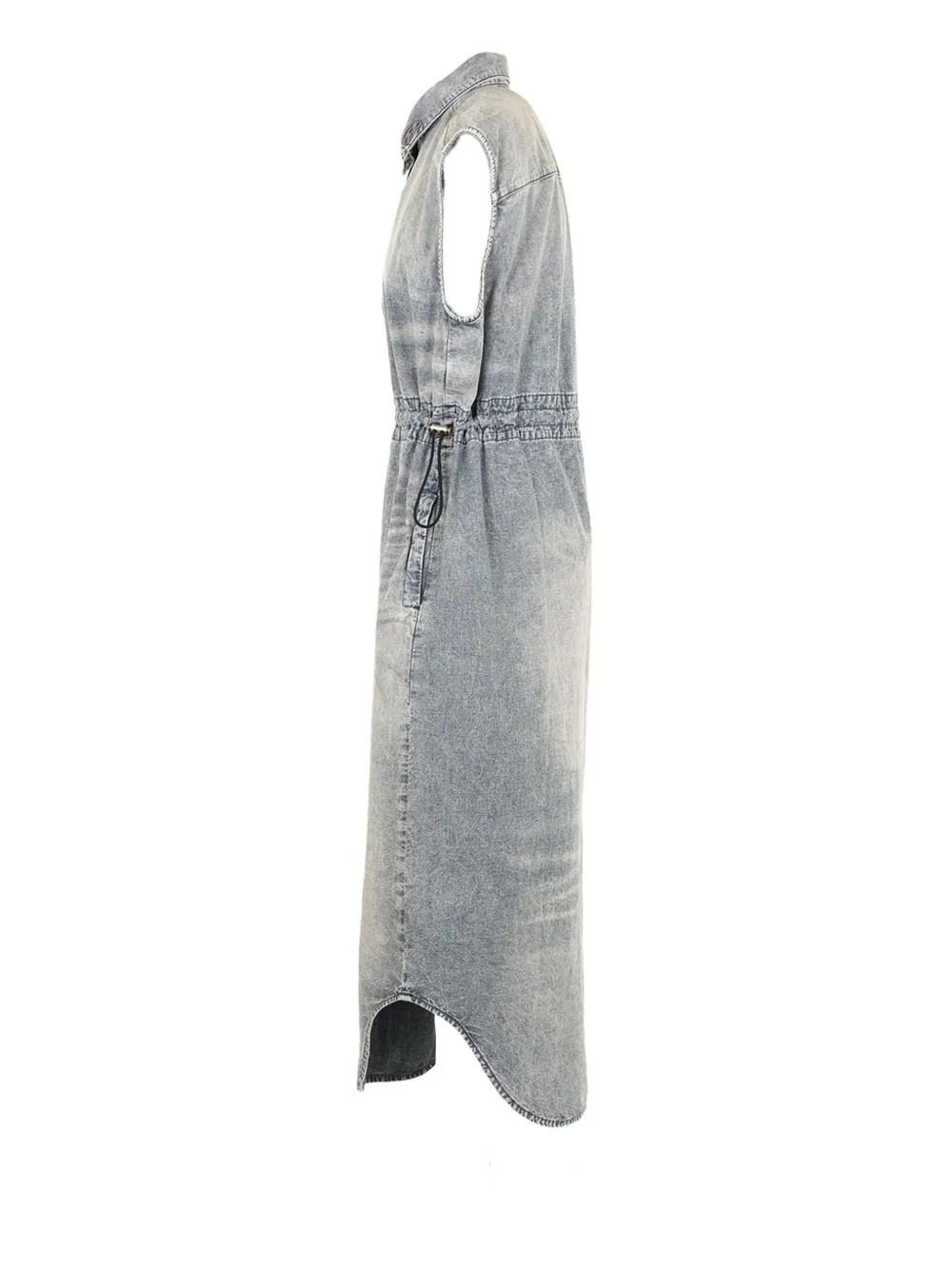 Diesel Denim midi-jurk met trekkoord - Blauw
