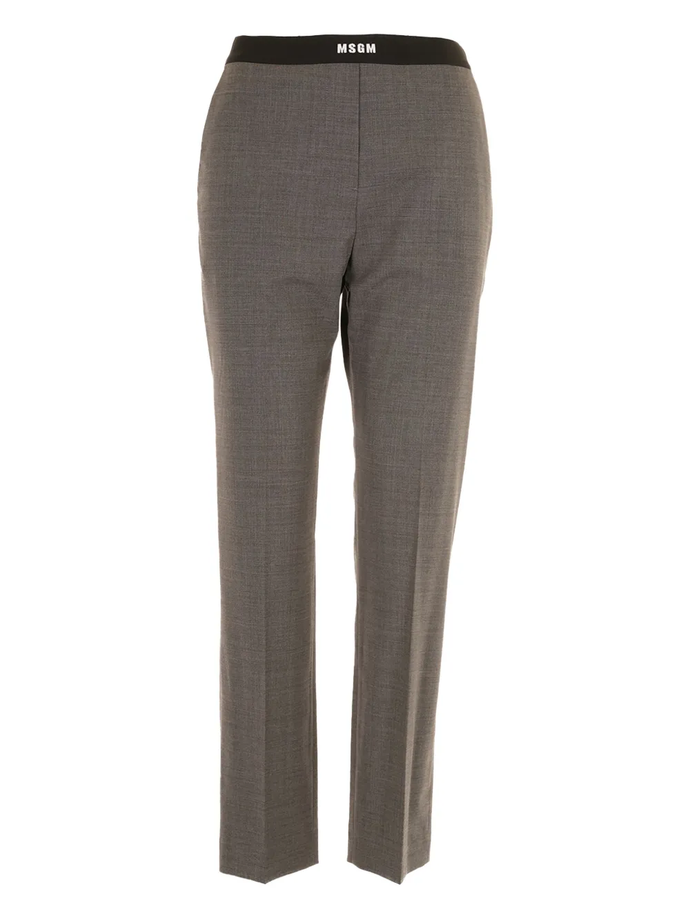 MSGM pantalon à taille à logo | gris | Image 1
