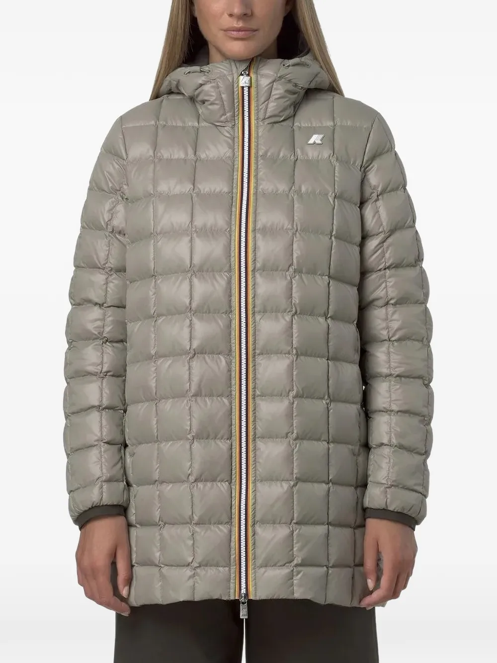 K-Way Sophie hooded zip-up coat - Grigio