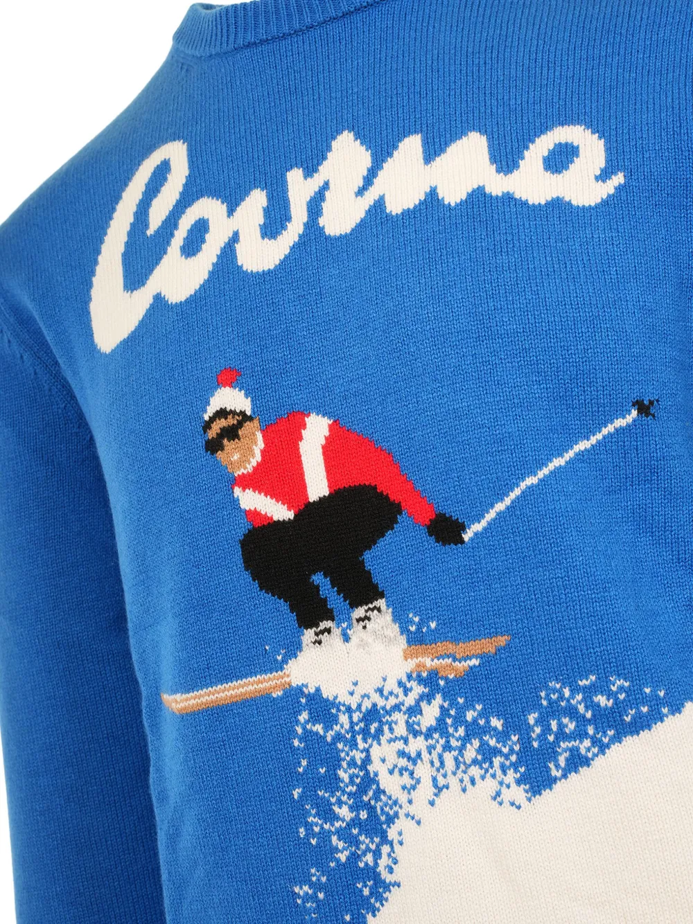 Mc2 Saint Barth Intarsia-knit Sweater In Blue