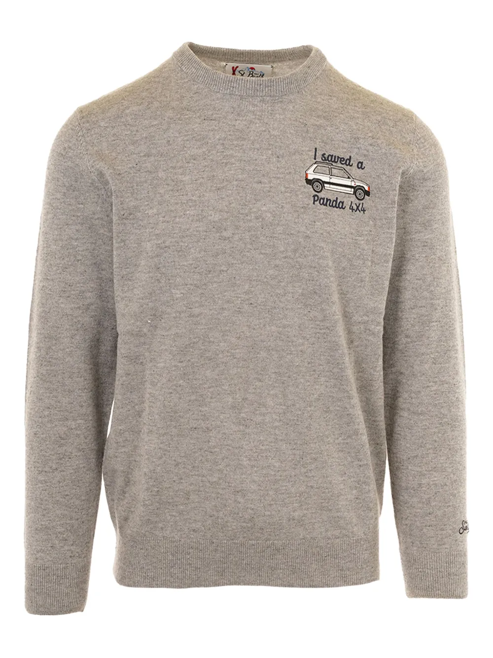 MC2 Saint Barth sudadera bordada con cuello redondo | gris | Image 1