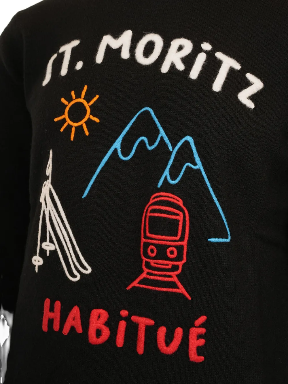 Mc2 Saint Barth Embroidered Sweater In Black