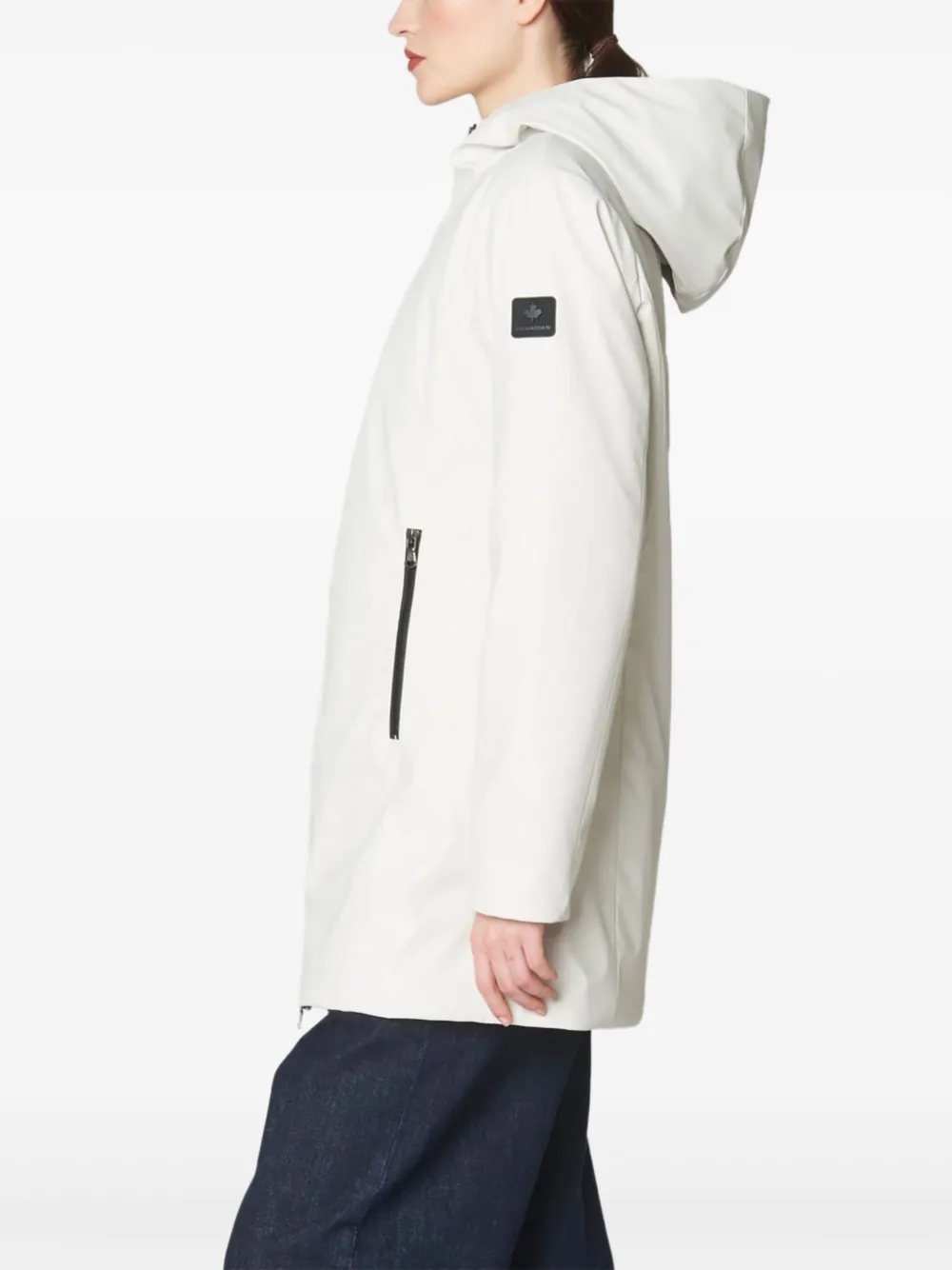 Canadian Hooded Zip Coat In Neutral
