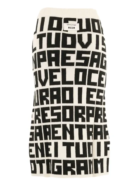 MSGM x Caterina Frongia lettered midi skirt