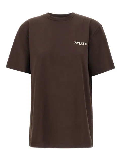 ROTATE BIRGER CHRISTENSEN logo-embroidery crew-neck T-shirt