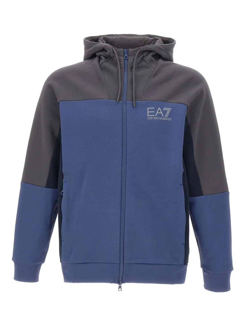 Ea7 Emporio Armani colour-block hoodie - Blu