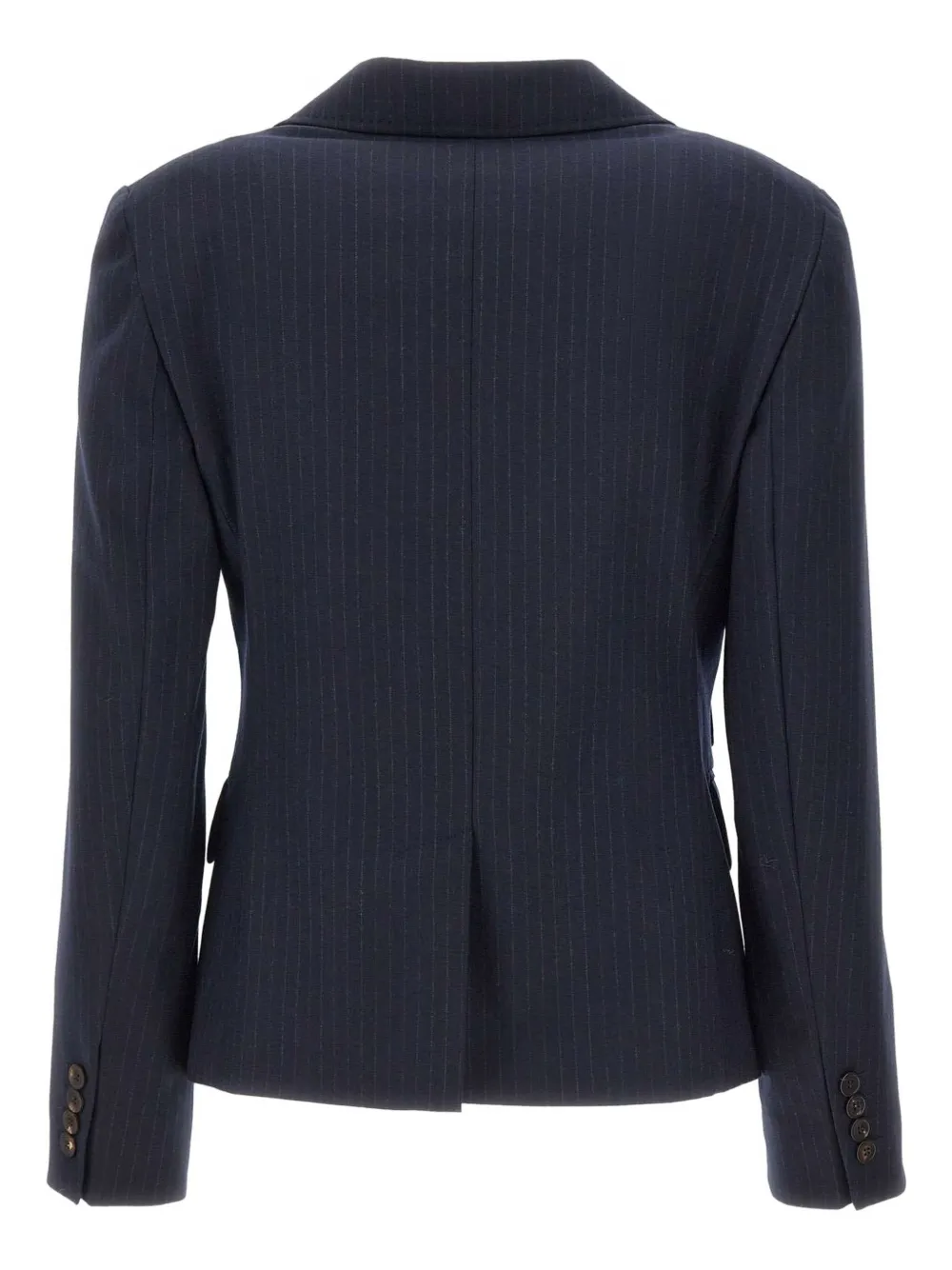 Max Mara Pinstripe Button Blazer In Blue