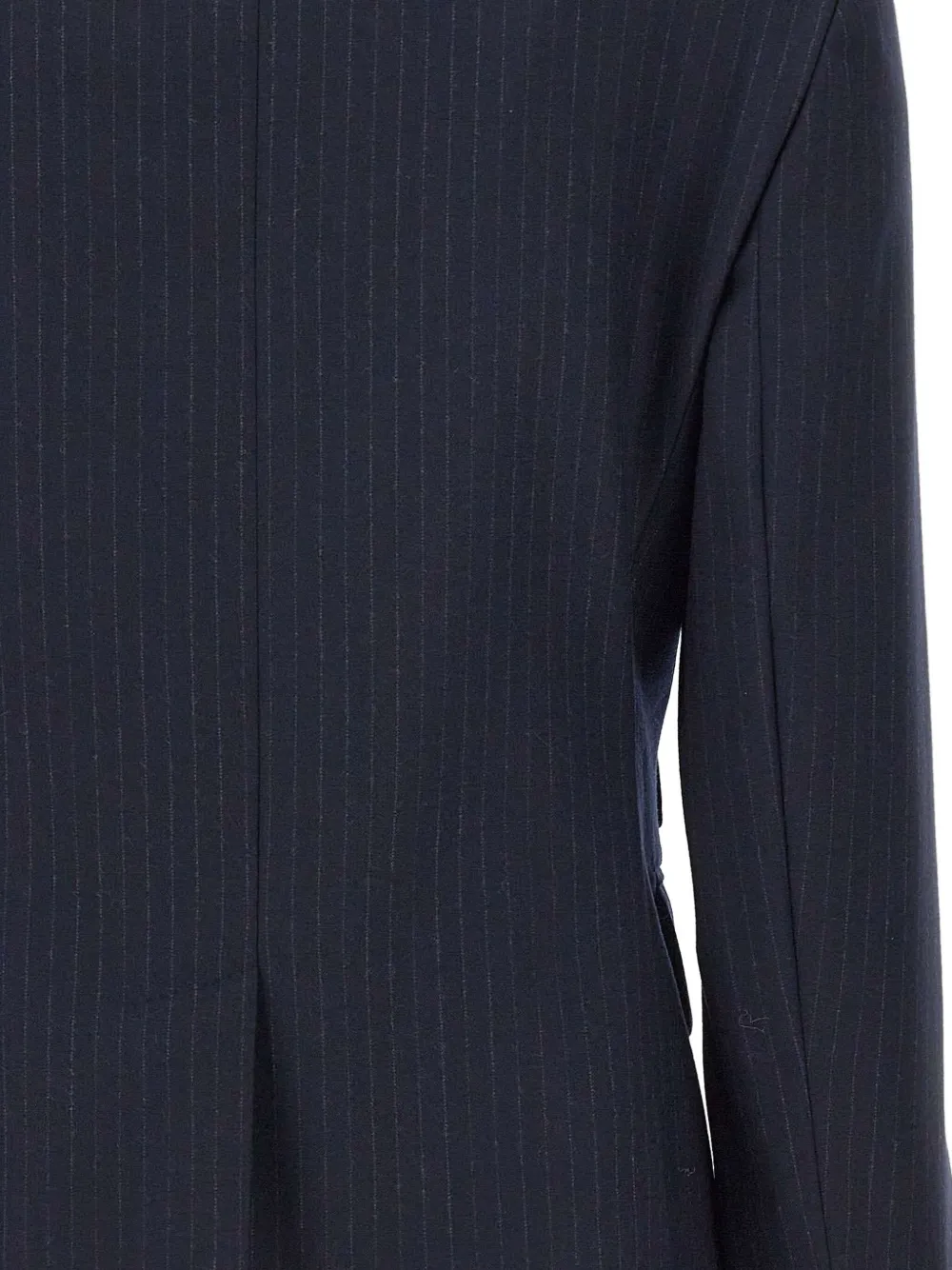 Max Mara Pinstripe Button Blazer In Blue