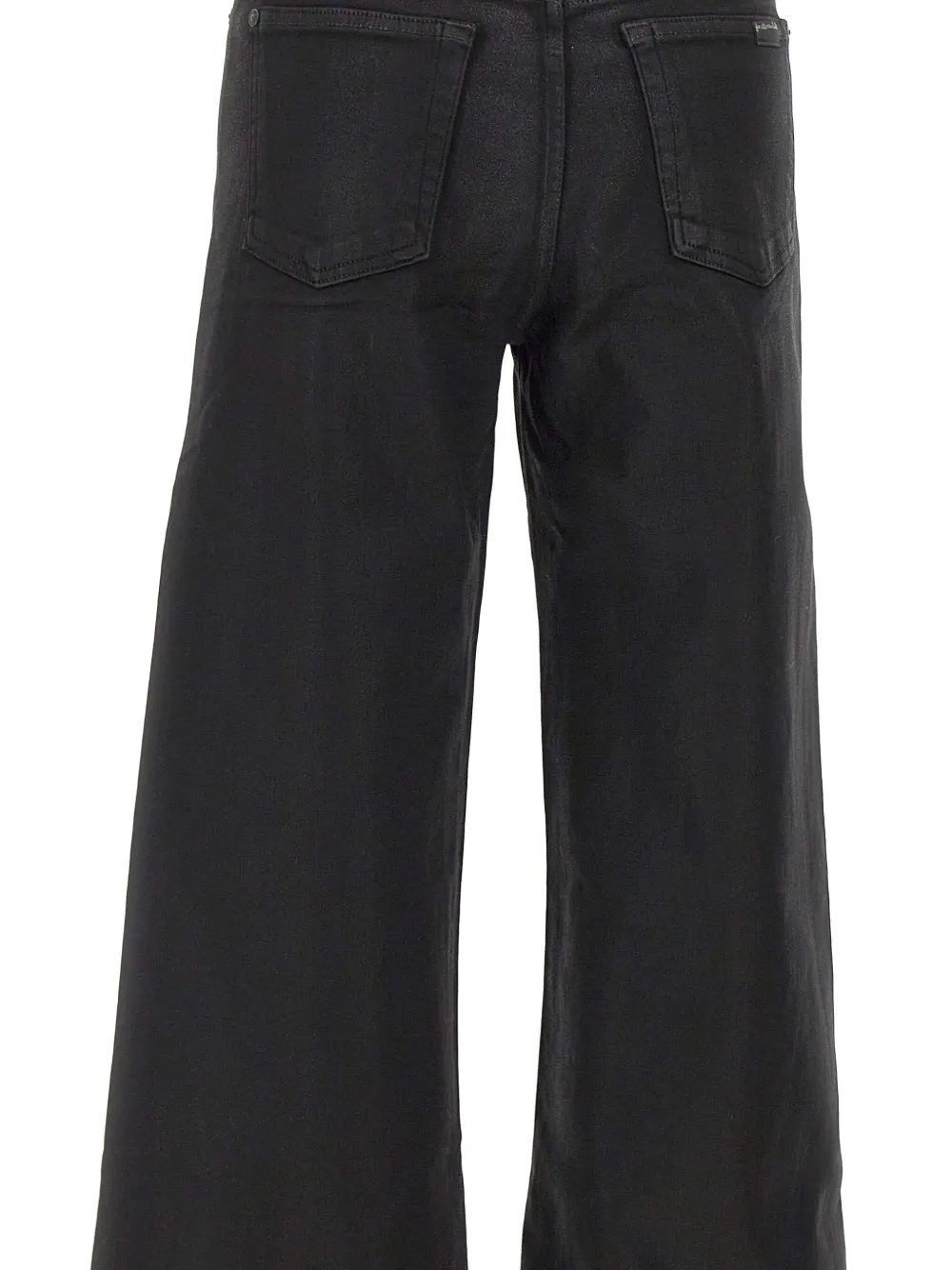 7 For All Mankind Willow Wide Flared Cotton Jeans In Black